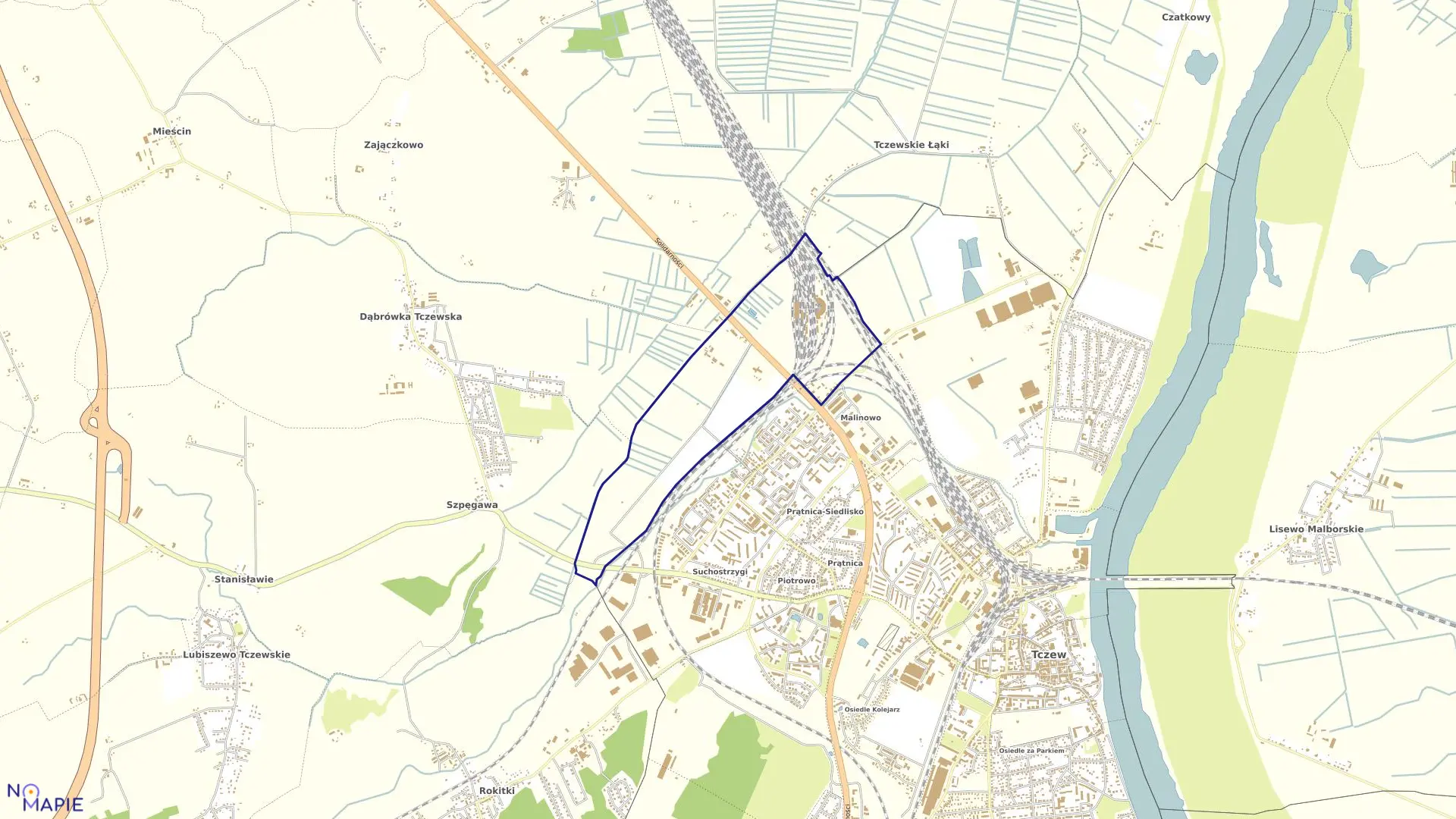 Mapa obrębu Obreb 3 w mieście Tczew