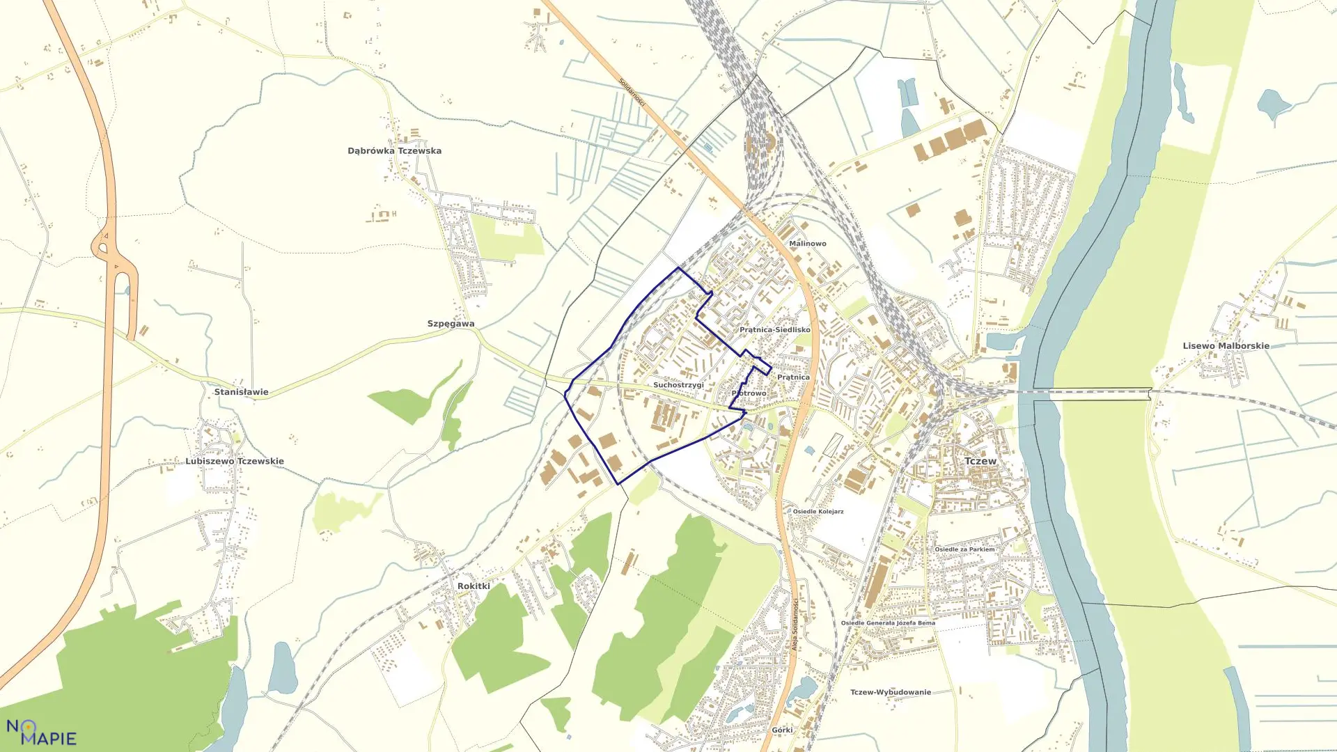 Mapa obrębu Obreb 5 w mieście Tczew