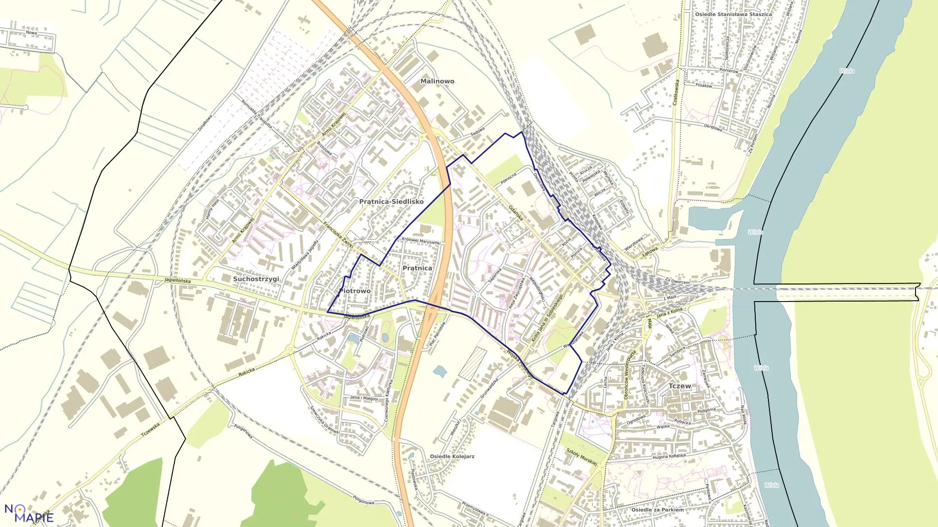 Mapa obrębu Obreb 6 w mieście Tczew