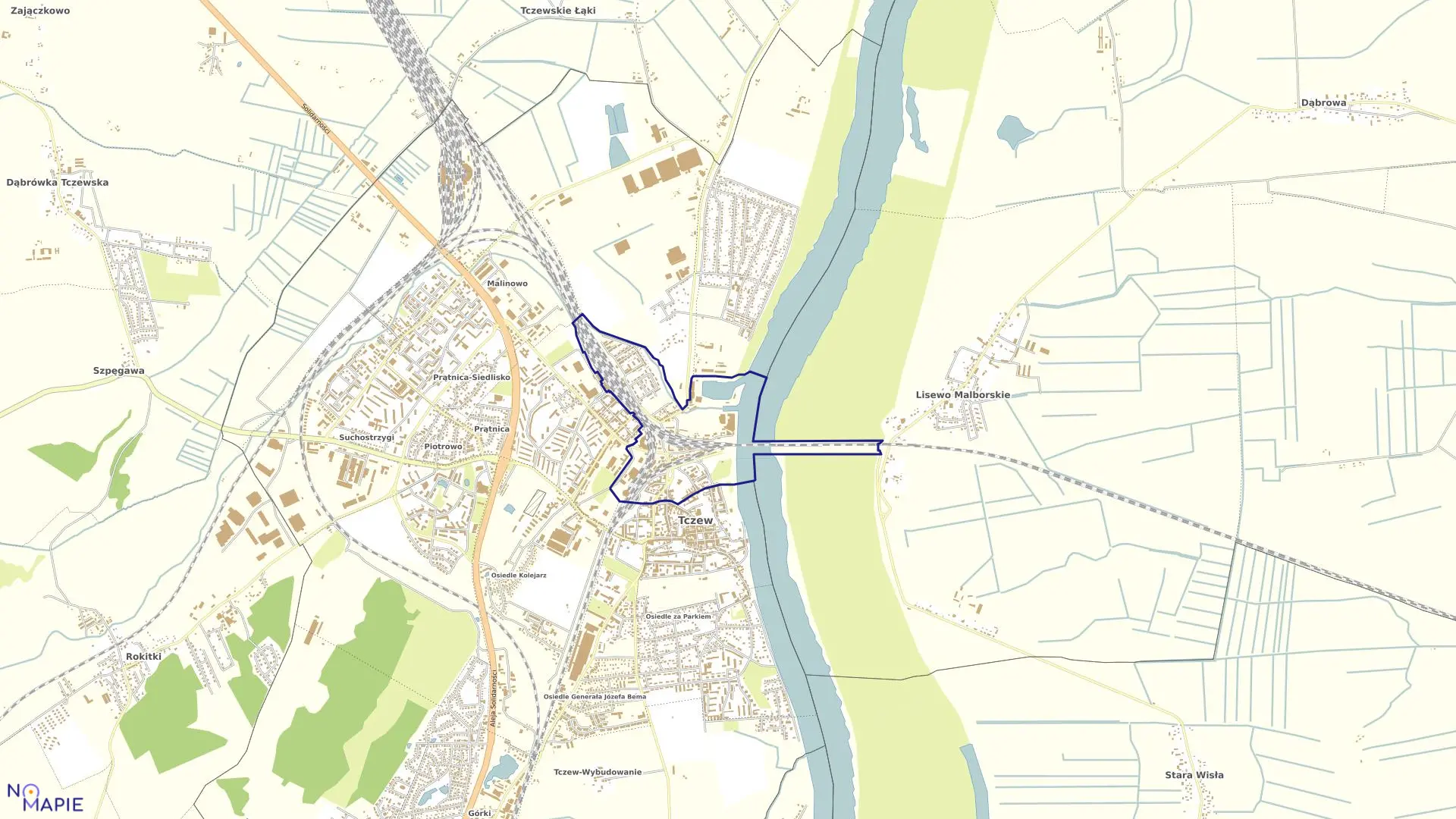Mapa obrębu Obreb 7 w mieście Tczew