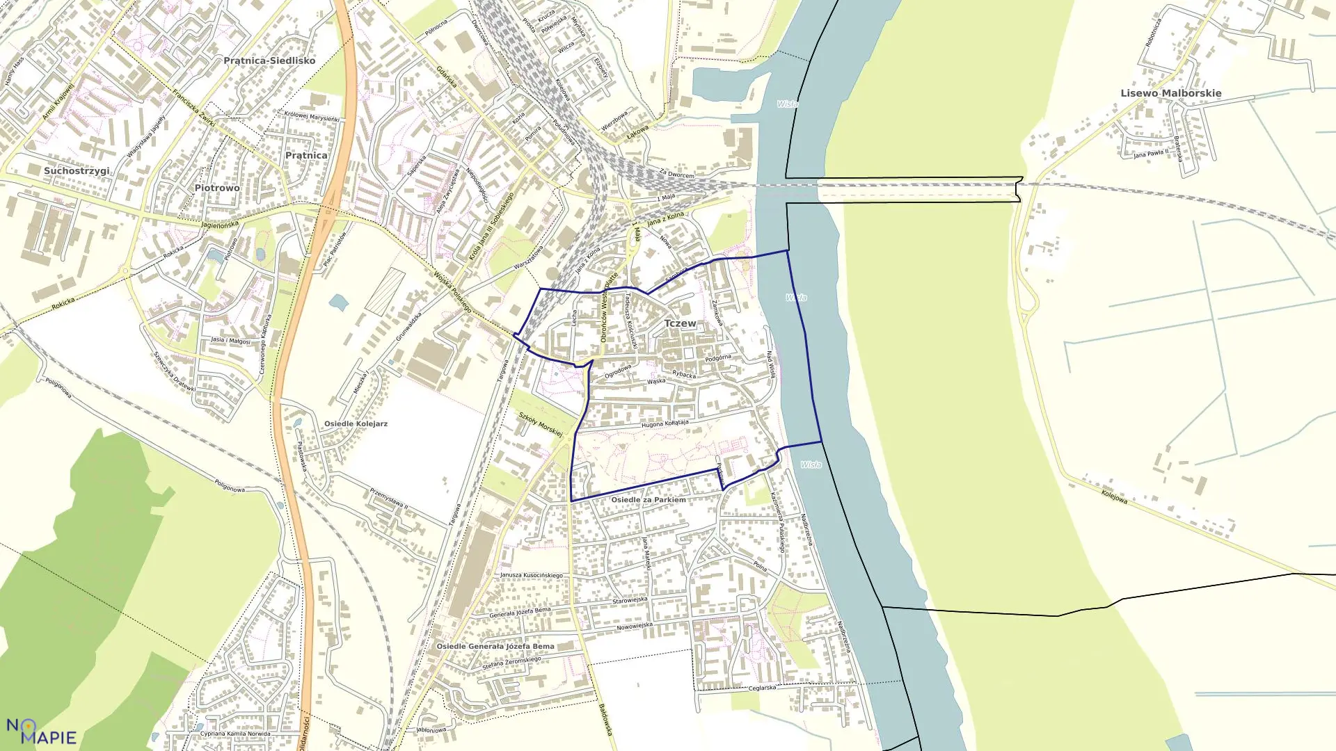 Mapa obrębu Obreb 8 w mieście Tczew